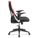 Chaise de bureau housse en maille rouge/noir, jusqu'à 120 kg, réglable en hauteur avec support lombaire, ergonomique avec accoudoirs et fonction bascule_06