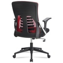 Chaise de bureau housse en maille rouge/noir, jusqu'à 120 kg, réglable en hauteur avec support lombaire, ergonomique avec accoudoirs et fonction bascule_07