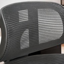 Chaise de bureau housse en maille noire, jusqu'à 120 kg avec appui-tête, réglable en hauteur avec support lombaire, ergonomique avec fonction bascule_07