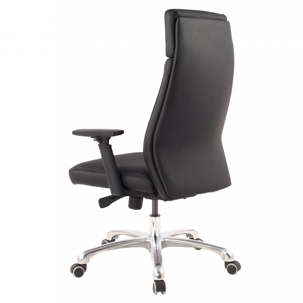 Chaise de bureau Porto en cuir véritable noir ergonomique avec appui-tête_04