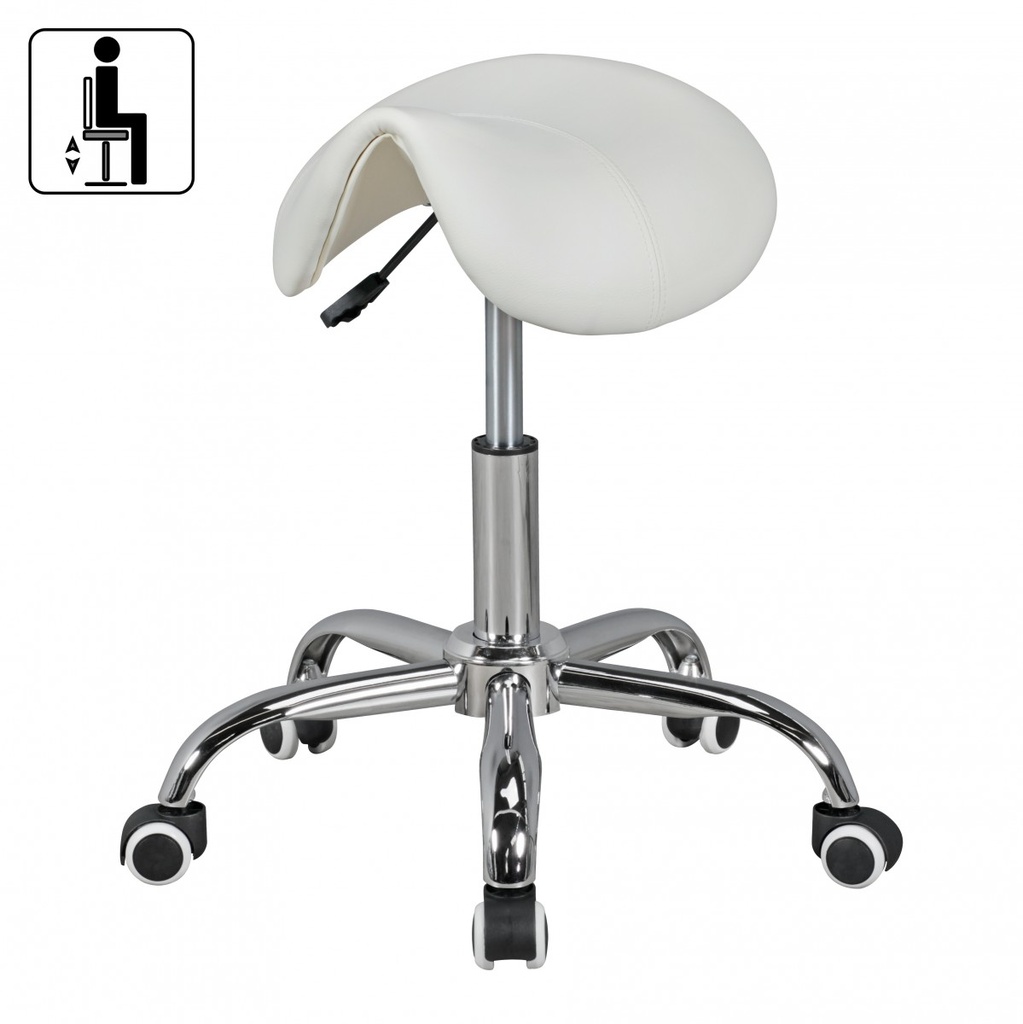 Tabouret selle Curve blanc réglable en hauteur_03