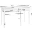 Bureau SAM blanc avec 2 tiroirs 120 x 77 x 50 cm moderne_03