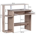 Sonoma table d'ordinateur 94 x 90,5 x 48,5 cm table d'ordinateur portable moderne avec clavier coulissant_03