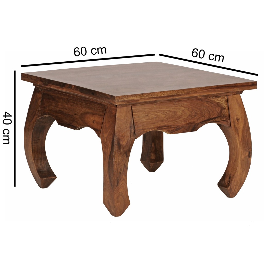 Table basse OPIUM en bois de Sesham massif 60 cm de large design marron foncé style maison de campagne_03