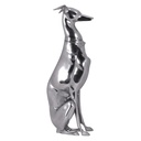 Décoration Design Chien en aluminium argenté Sculpture de lévrier Statue de chien_01