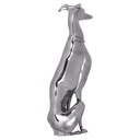 Décoration Design Chien en aluminium argenté Sculpture de lévrier Statue de chien_03