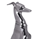 Décoration Design Chien en aluminium argenté Sculpture de lévrier Statue de chien_04