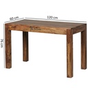 Table à manger MUMBAI bois massif Sheesham 120 cm table en bois design style maison de campagne marron foncé_03