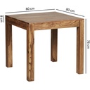 Table à manger MUMBAI bois de Sesham massif 80 cm design style maison de campagne marron foncé_03