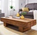 Table basse SIRA en bois de Sesham massif 120 cm de large style maison de campagne marron foncé_01