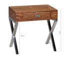 Table de chevet GUNA en bois massif sheesham & commode de nuit 45 cm 1 tiroir avec pieds métal_03