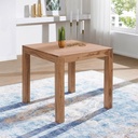 Table à manger MUMBAI en bois d'acacia massif 80 cm design, style maison de campagne marron foncé_01