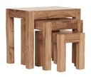 Set de 3 tables gigognes MUMBAI en bois massif d'acacia style maison de campagne bois naturel marron foncé_07