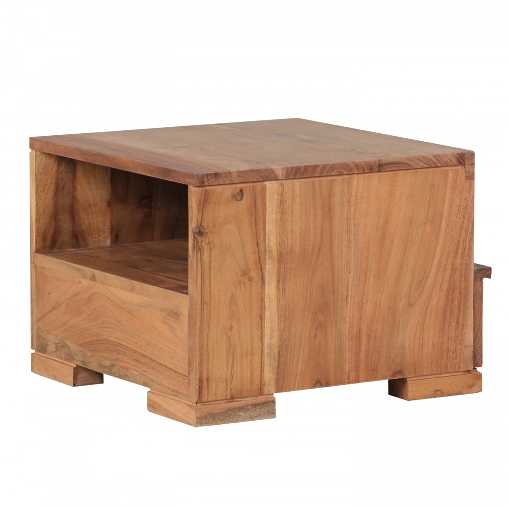 Table de chevet MUMBAI bois d'acacia massif 30 cm 1 tiroir étagère style maison de campagne bois véritable_06