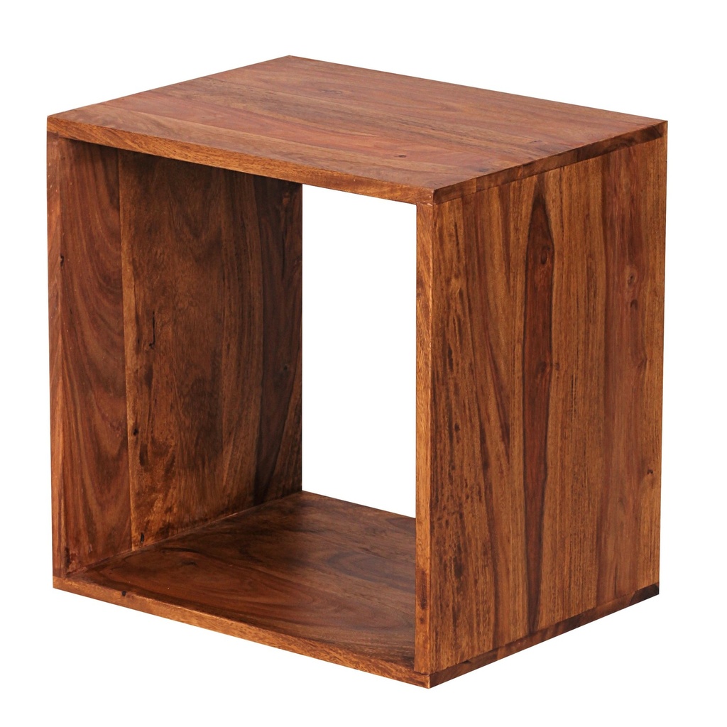 Étagère sur pied en bois massif MUMBAI Sheesham 43,5 cm, design cube, produit naturel, style maison de campagne_06