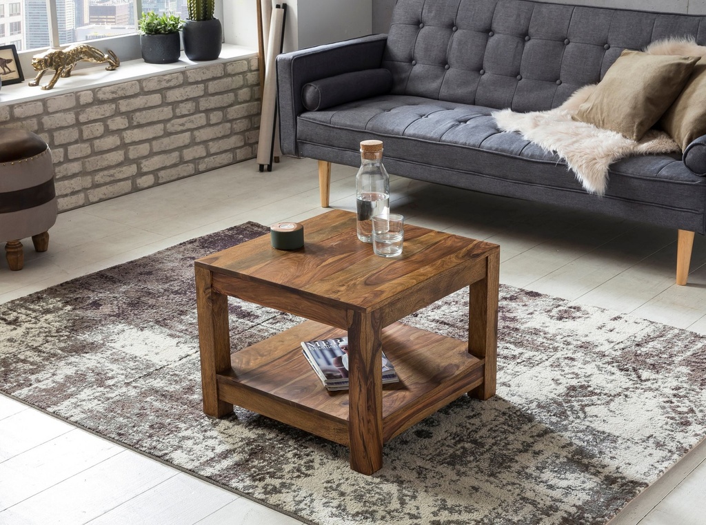 Table basse MUMBAI en bois de Sesham massif 60 x 60 cm, design marron foncé, style maison de campagne_02