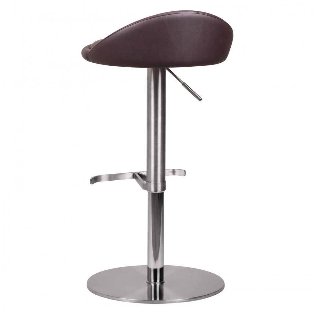 Tabouret de bar marron en acier inoxydable réglable en hauteur hauteur d'assise 54 - 79 cm_04