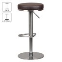 Tabouret de bar marron en acier inoxydable réglable en hauteur hauteur d'assise 57 - 82 cm_02