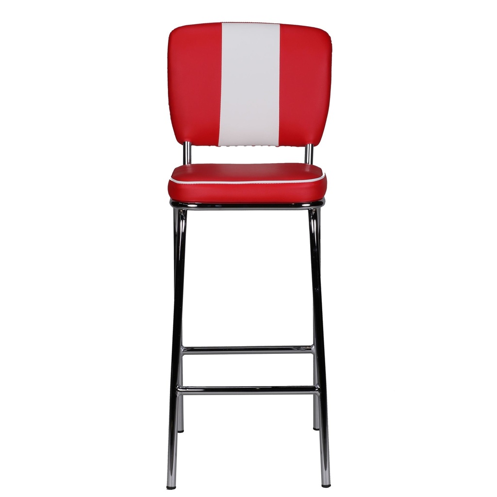 Chaise de bar American Diner années 50 rétro rouge blanc_01