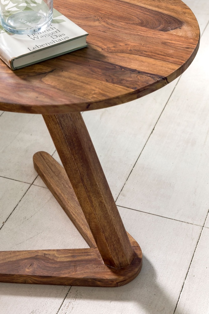 Table d'appoint BOHA en bois massif Sheesham design 45 x 45 cm ronde, style maison de campagne en bois naturel_05