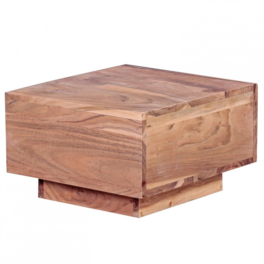 Table de chevet design MUMBAI en bois d'acacia massif 40x40x25 cm avec tiroir_07