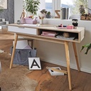 Bureau design avec tiroir Table de bureau SAMO Sonoma / blanc 120 cm_01