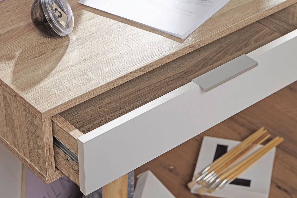 Bureau design avec tiroir Table de bureau SAMO Sonoma / blanc 120 cm_04