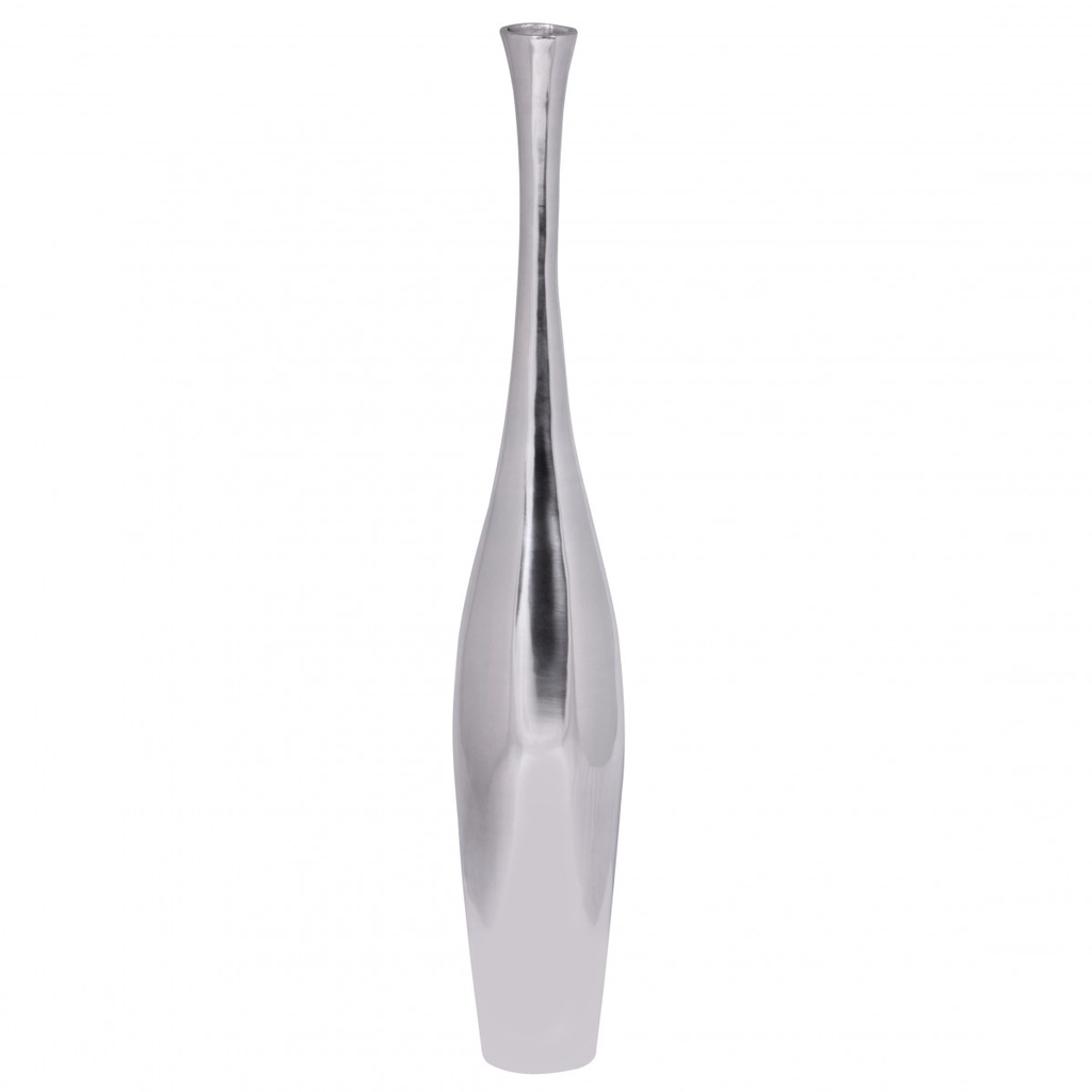 Vase décoratif grande BOTTLE S aluminium moderne avec 1 ouverture en argent, grand vase à fleurs en aluminium fait main, grand vase décoratif pour fleurs_01