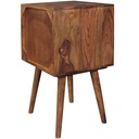 Console de nuit rétro REPA / table de chevet en bois de sheesham avec 2 tiroirs marron foncé / noir_08