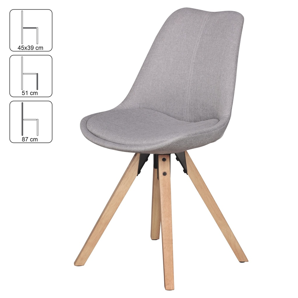 Lot de 2 chaises de salle à manger rétro Lima gris clair WL5.029_03