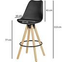 Lot de 2 Tabourets de Bar Lima Noir Design Rétro Simili Cuir Bois avec Dossier_03