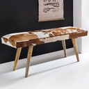 Banc peau de chèvre / bois massif 120 x 40 x 52 cm, marron_01