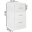 Console de nuit OLAV bois moderne avec 3 tiroirs blanc, 37,5 x 68 x 35 cm_02