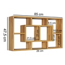 Étagère murale ALEX hêtre 85 x 47,5 x 16 cm Bois MDF, moderne, flottante, ouverte pour accrocher_02