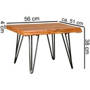 Table basse design MAHILO table en bois massif bord d'arbre 56 x 38 x 51 cm_03