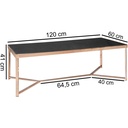 Design table basse plateau en verre noir / structure cuivre 120 x 60 x 40 cm_03