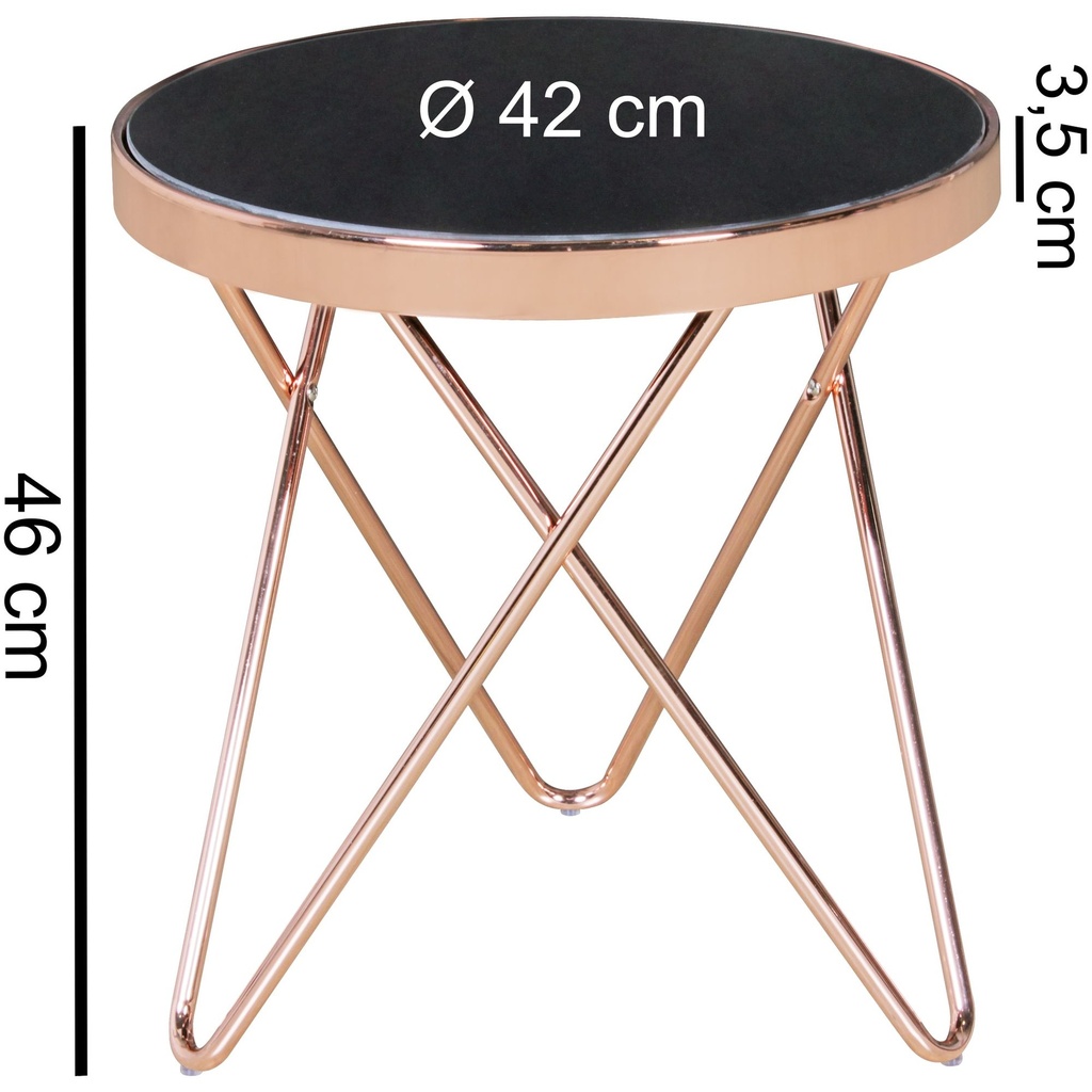 Design table d'appoint DANA trépied métal verre ø 42 cm noir/cuivre_03
