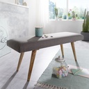 Banc SALIM en tissu / banc en bois massif gris 117x51x38 cm de style rétro_01