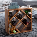 Casier à vin bois massif Sheesham 40x40x25cm 8 bouteilles_01