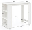 Table de bar blanc 120 x 107,5 x 60 cm bois_03