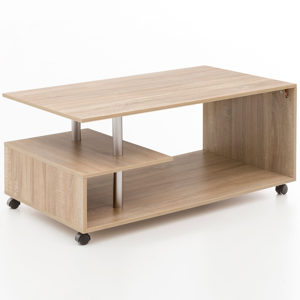 Table basse Design 105 x 48,5 x 60 cm Sonoma rotative avec roulettes_08