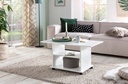 Table basse Design 95 x 51 x 54,5 cm blanche rotative avec roulettes_02