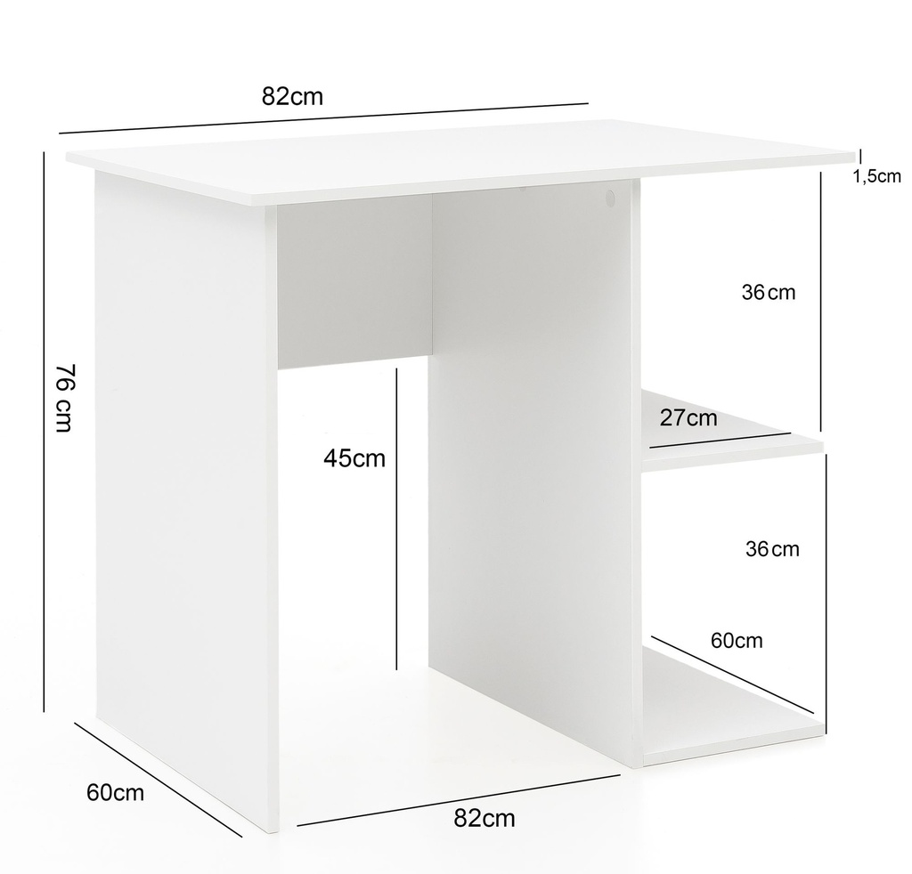 Table d'ordinateur bureau blanc 82 x 60 x 76 cm_03