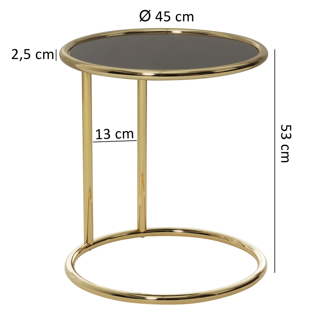 Design table d'appoint LEONA Ø 45 cm ronde noir/or mat_03