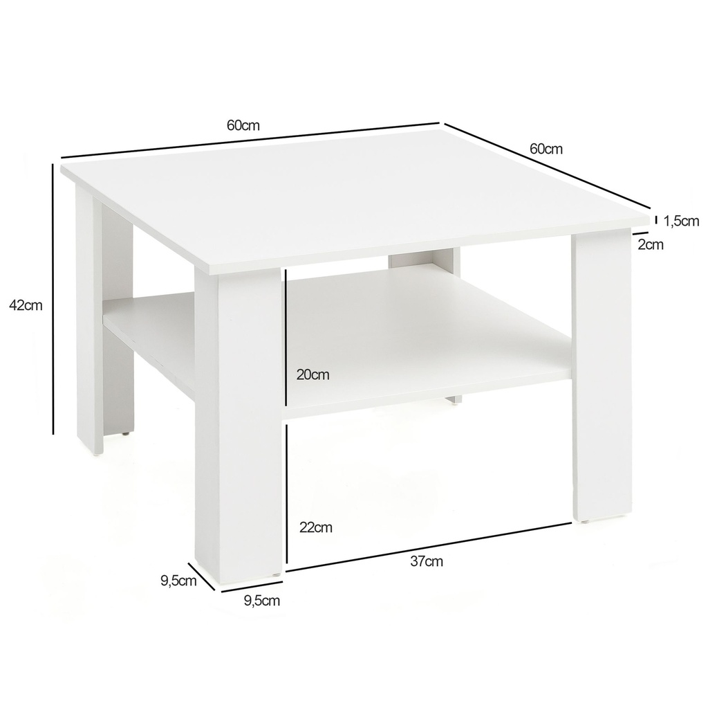 Table basse blanc 60x42x60 cm design avec étagère_03