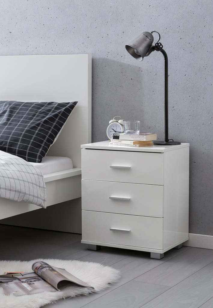 Design console de nuit blanc 45x54x34cm bois_02