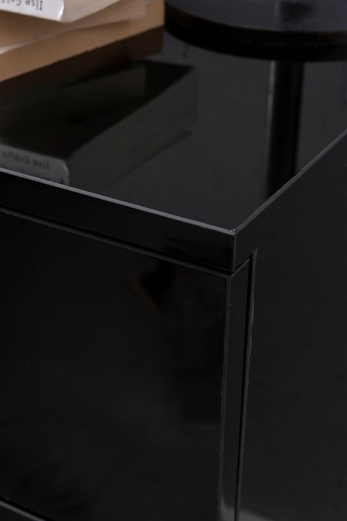 Design console de nuit noir 45x54x34cm bois_06