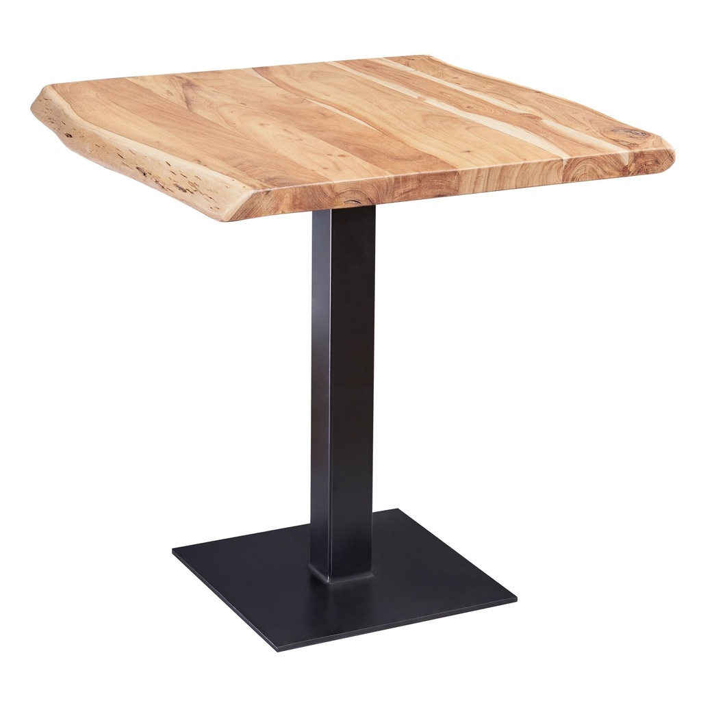 Table à manger bord d'arbre 80 x 75 x 75 cm bois d'acacia massif, carré_06