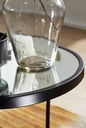 Design table d'appoint ronde Ø 50/42 cm - 2 parties noir avec verre miroir_05