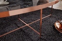 Design table basse aspect marbre noir - ovale 110 x 56 cm avec structure en métal cuivré_05